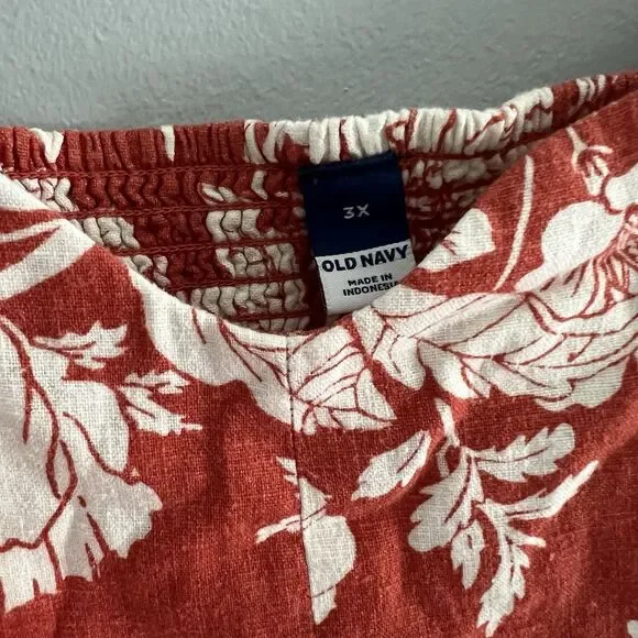 Old Navy Womens Dress Size 3X Floral Midi Linen Blend Sleeveless Cottage Prairie Old Navy Womens Dress Size 3X Floral Midi Linen Blend Sleeveless Cottage Prairie